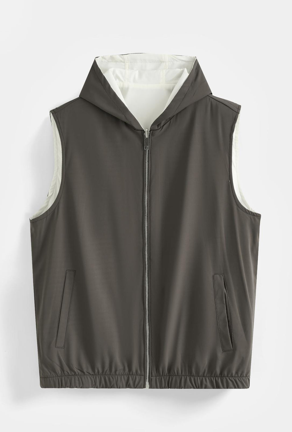 Veste sans manches réversible à capuche