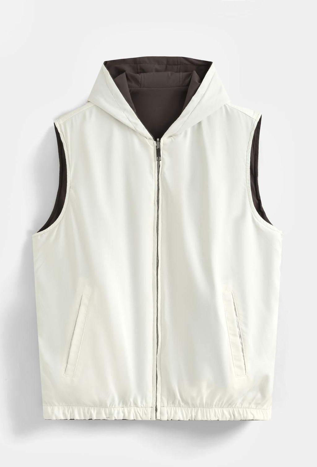 Veste sans manches réversible à capuche