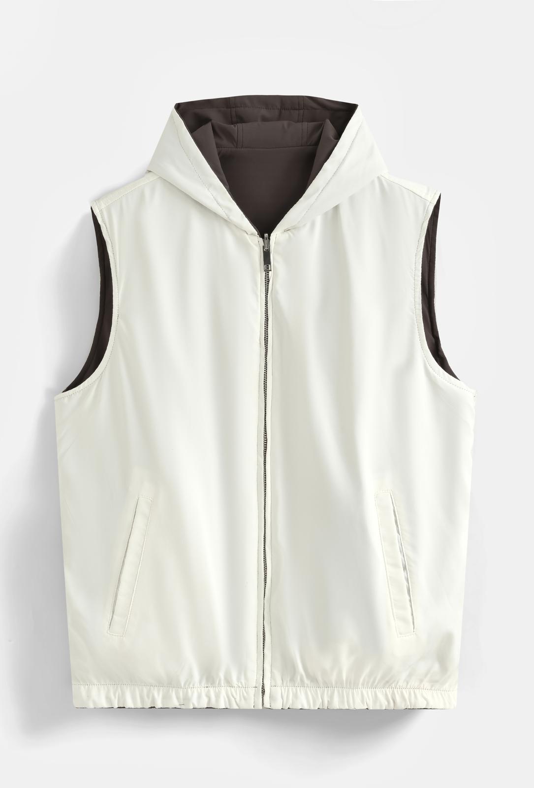 Veste sans manches réversible à capuche