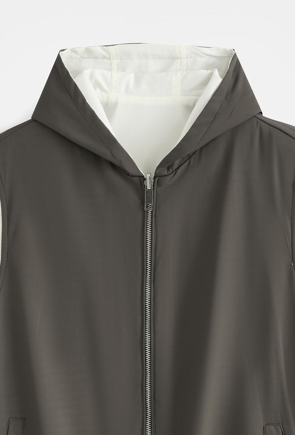 Veste sans manches réversible à capuche