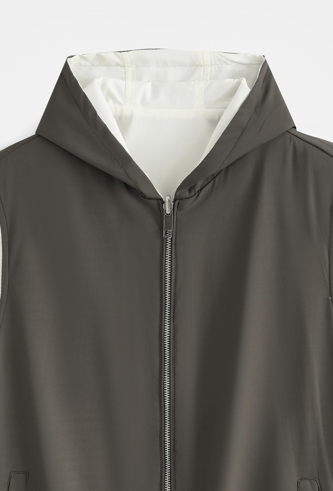 Veste sans manches réversible à capuche