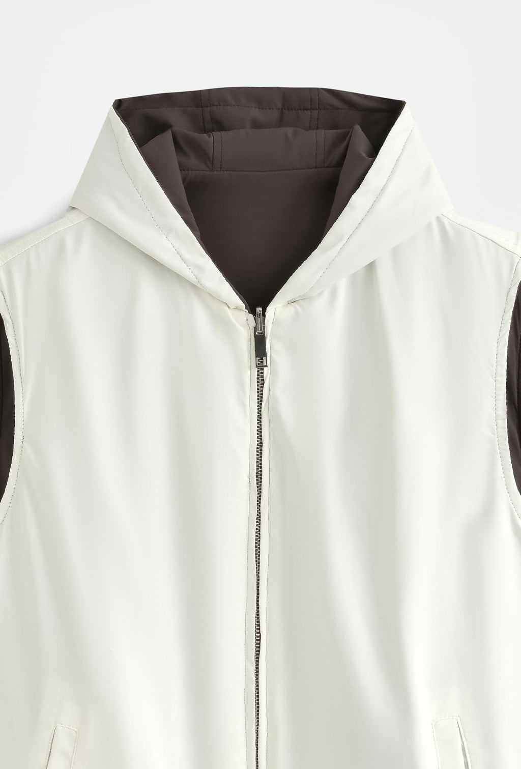 Veste sans manches réversible à capuche