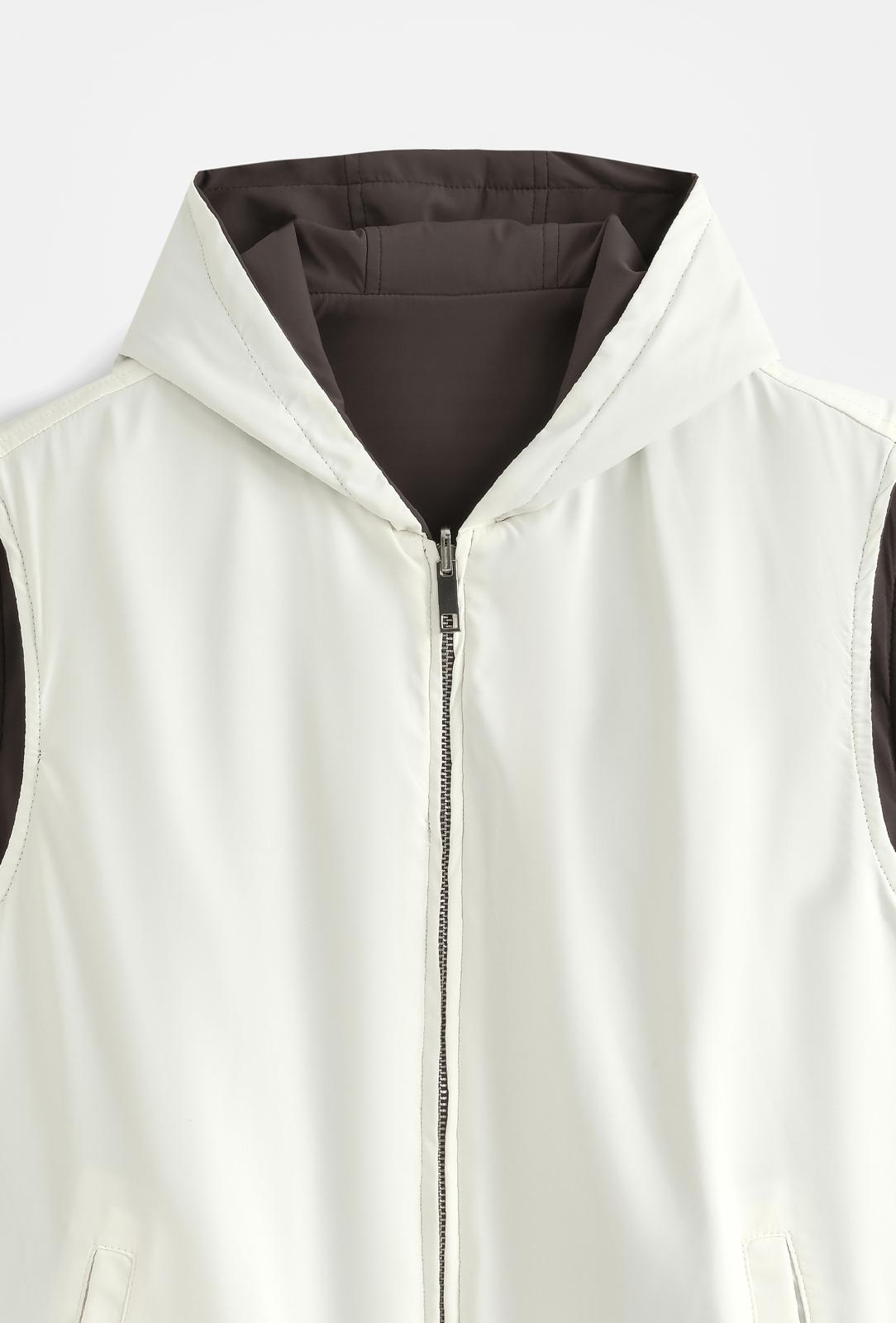 Veste sans manches réversible à capuche