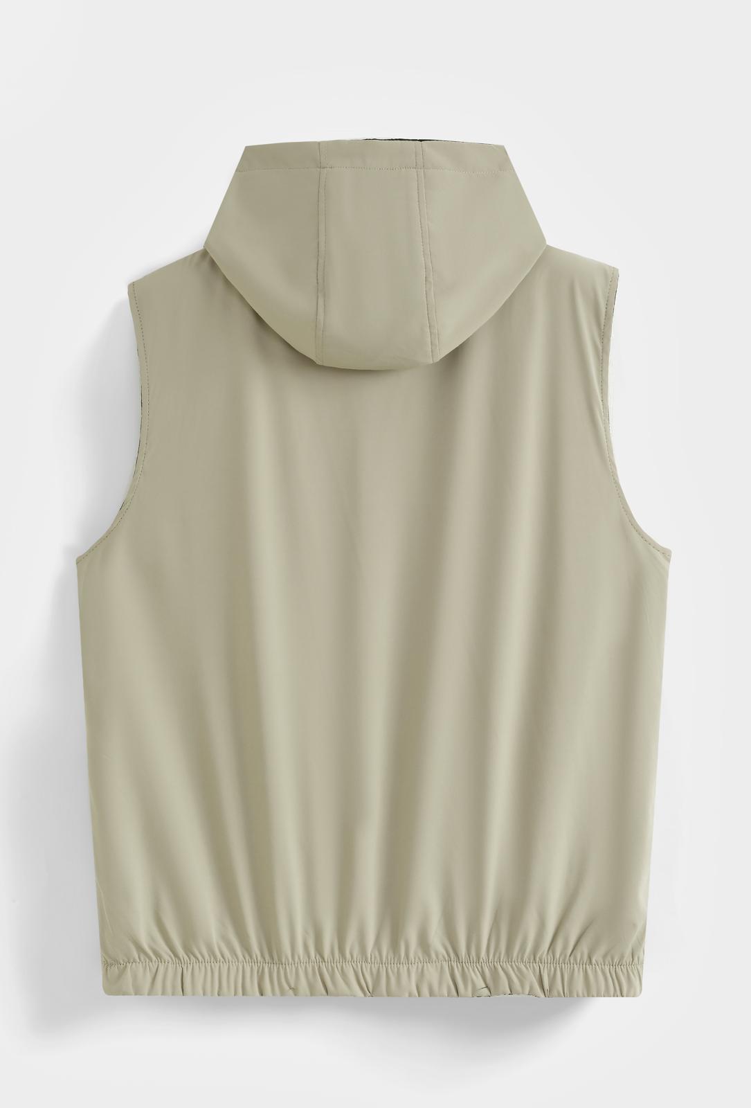 Veste sans manches réversible à capuche