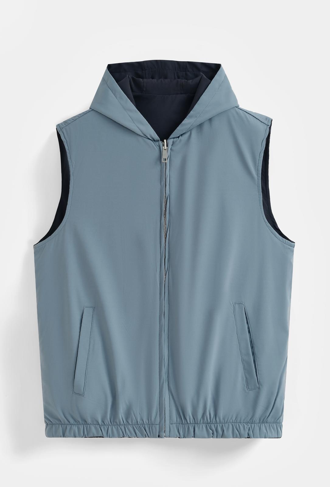 Veste sans manches réversible à capuche