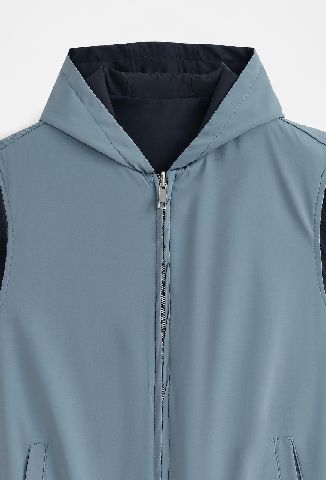 Veste sans manches réversible à capuche