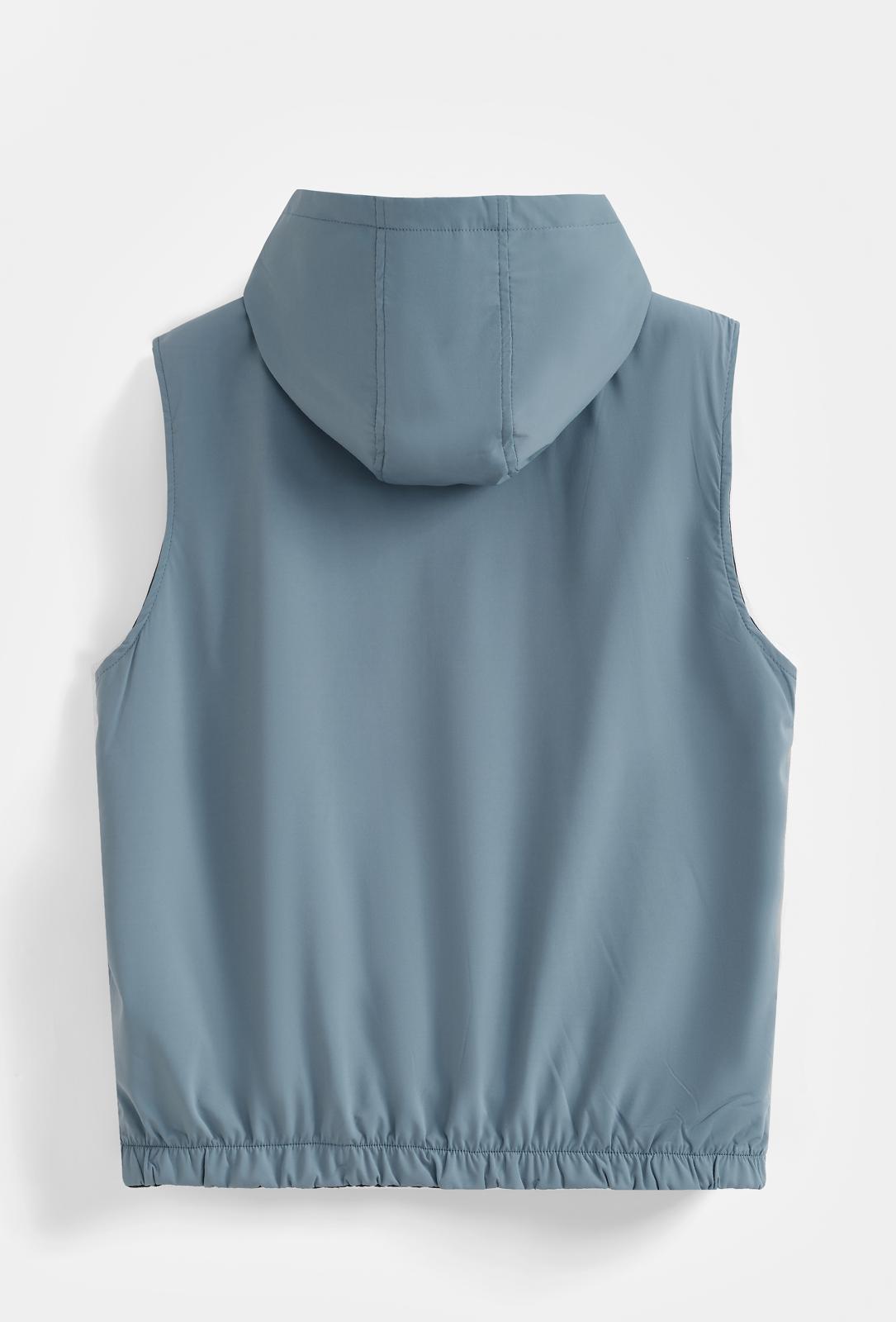 Veste sans manches réversible à capuche