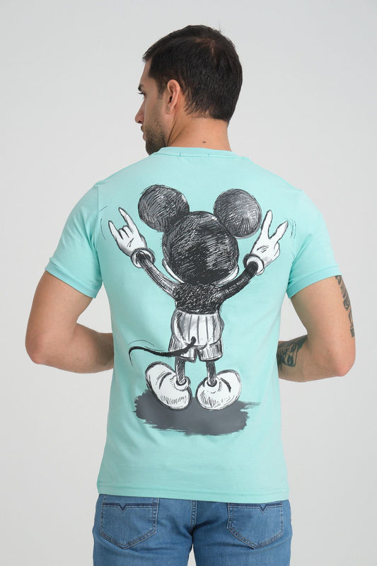 Tee Shirt Mickey Slim Aqua