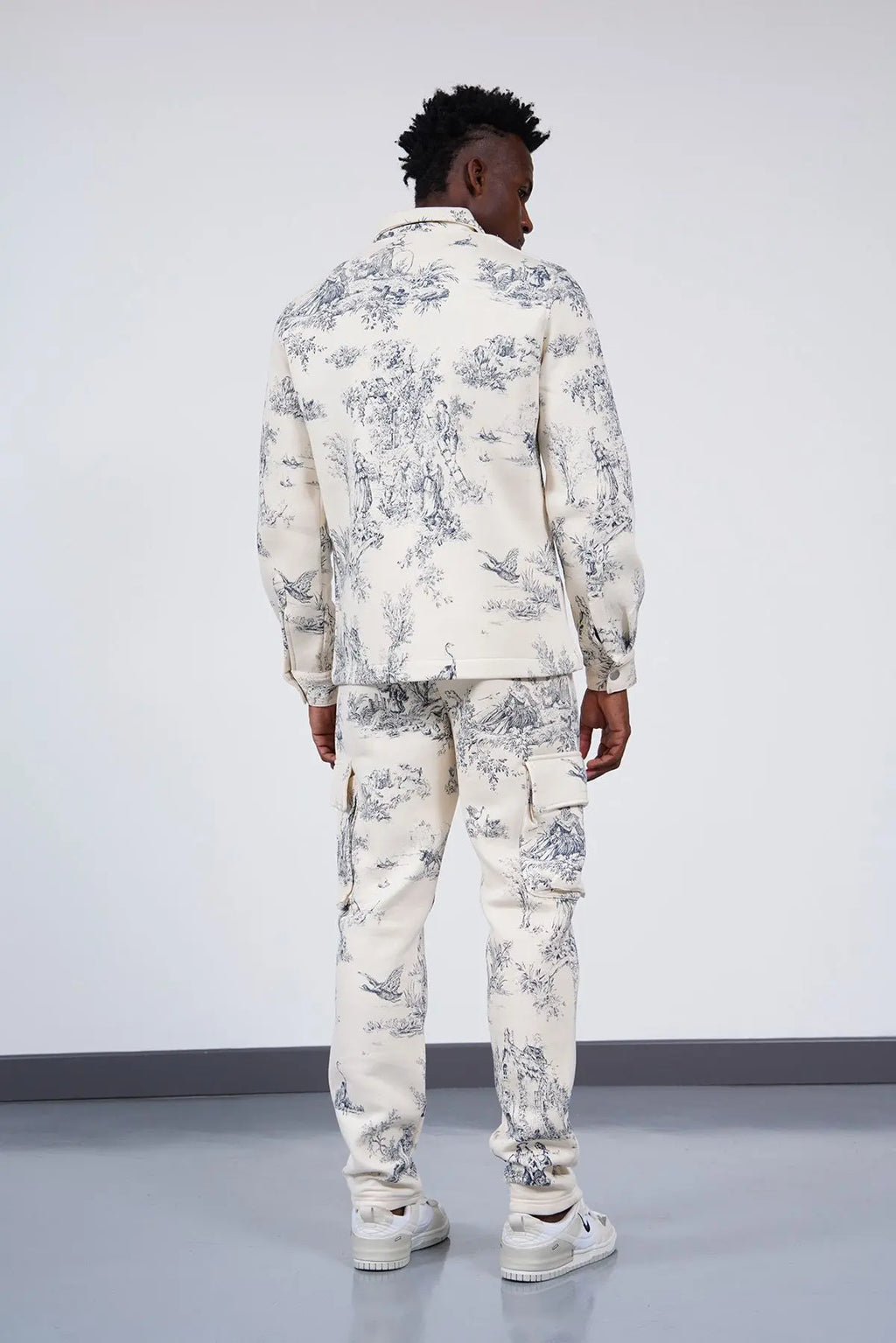 Ensemble jogging toile de jouy beige bonhomme