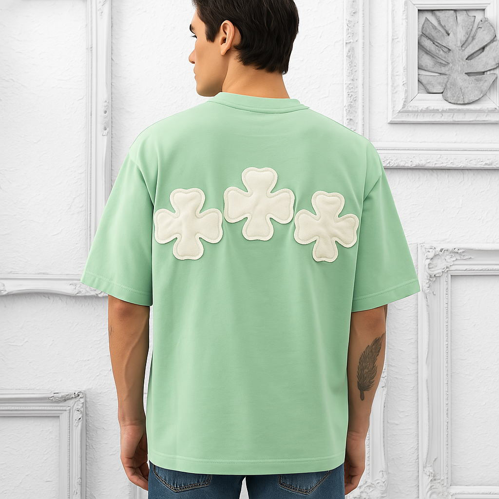 T-shirt Aqua Oversize avec motif floral en couture tricoté