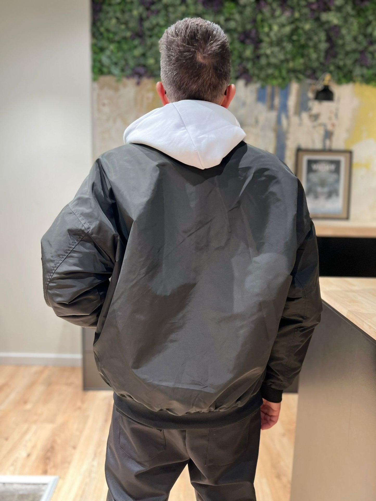 Veste Bombers noir avec fermeture à zip Homme