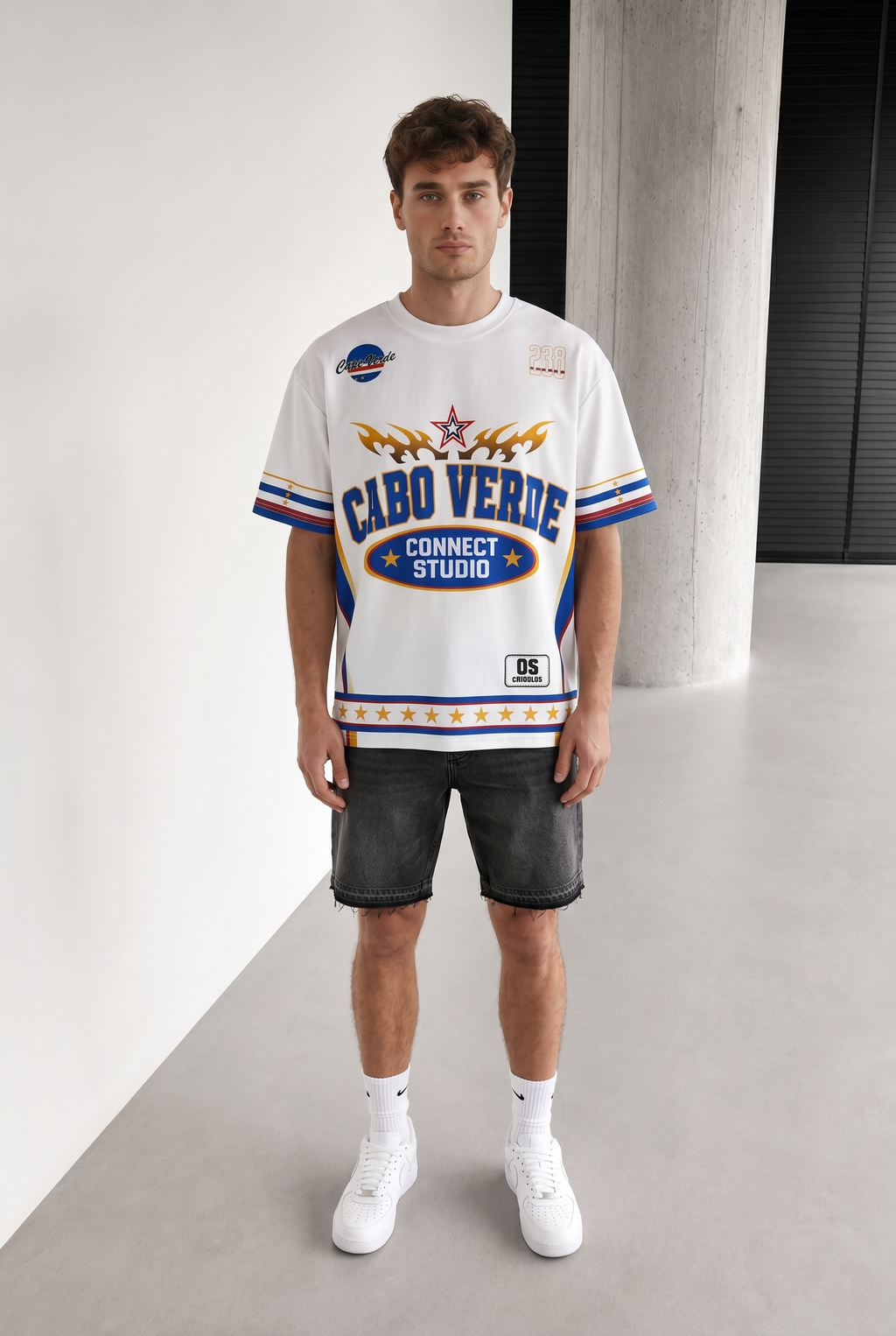 T-shirt Oversize Cabo Verde 238 — Os Crioulos Edition