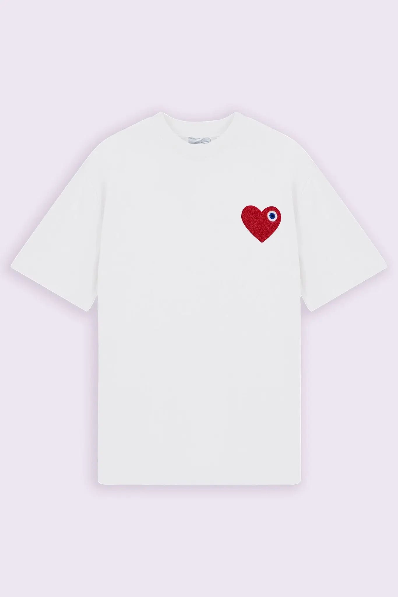 Tee shirt blanc avec motif Coeur rouge Homme - bonhomme