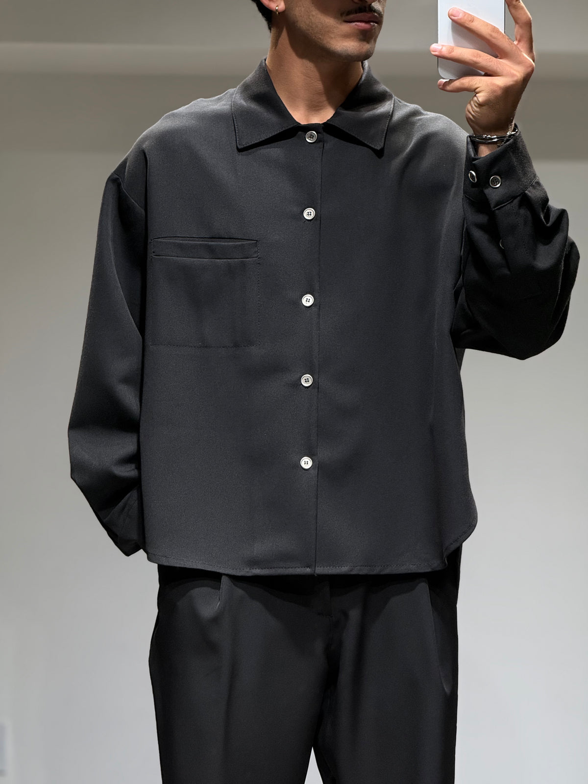 Chemise Boxy Homme Coupe Courte, Manches Longues
