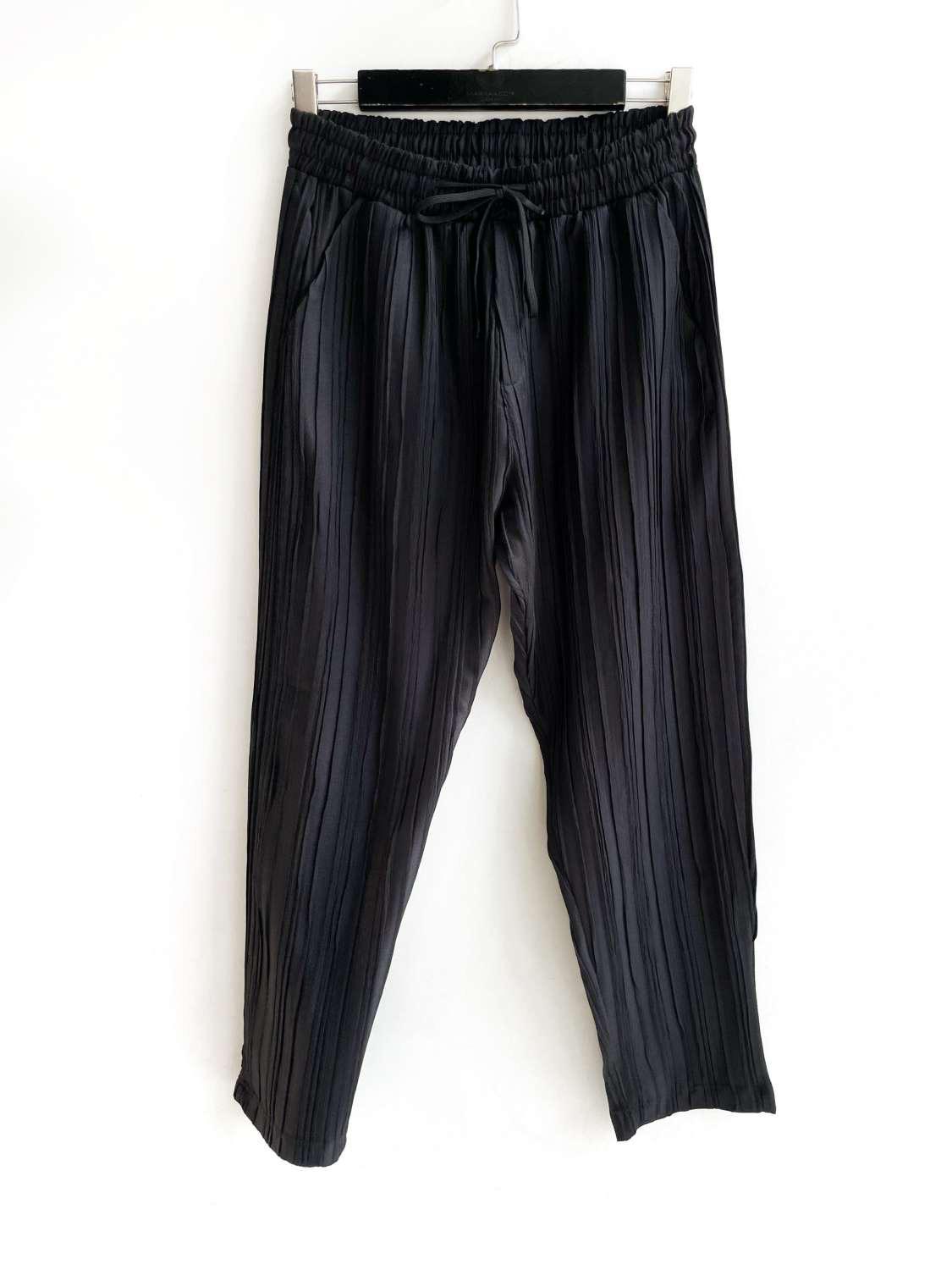 Pantalon Noir Plissé