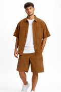 Ensemble chemise manches courtes & short cargo – coupe oversize bonhomme