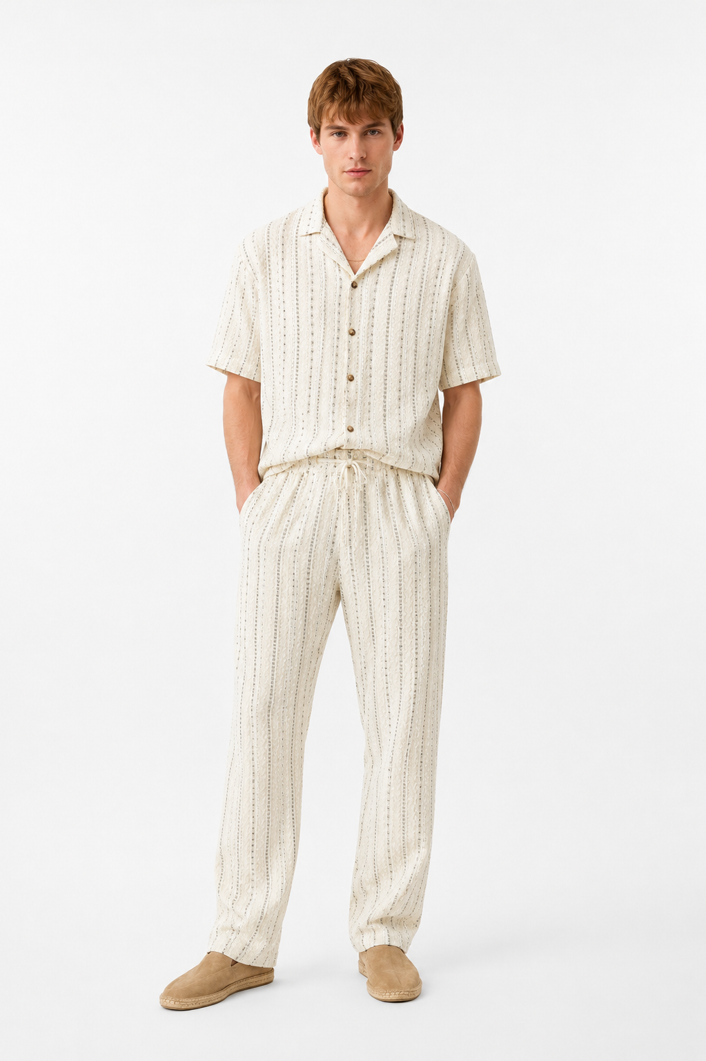 Ensemble Homme Texturé Chemise et Pantalon Assortis