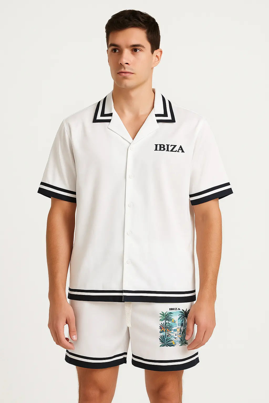 Ensemble Ibiza Blanc Noir bonhomme