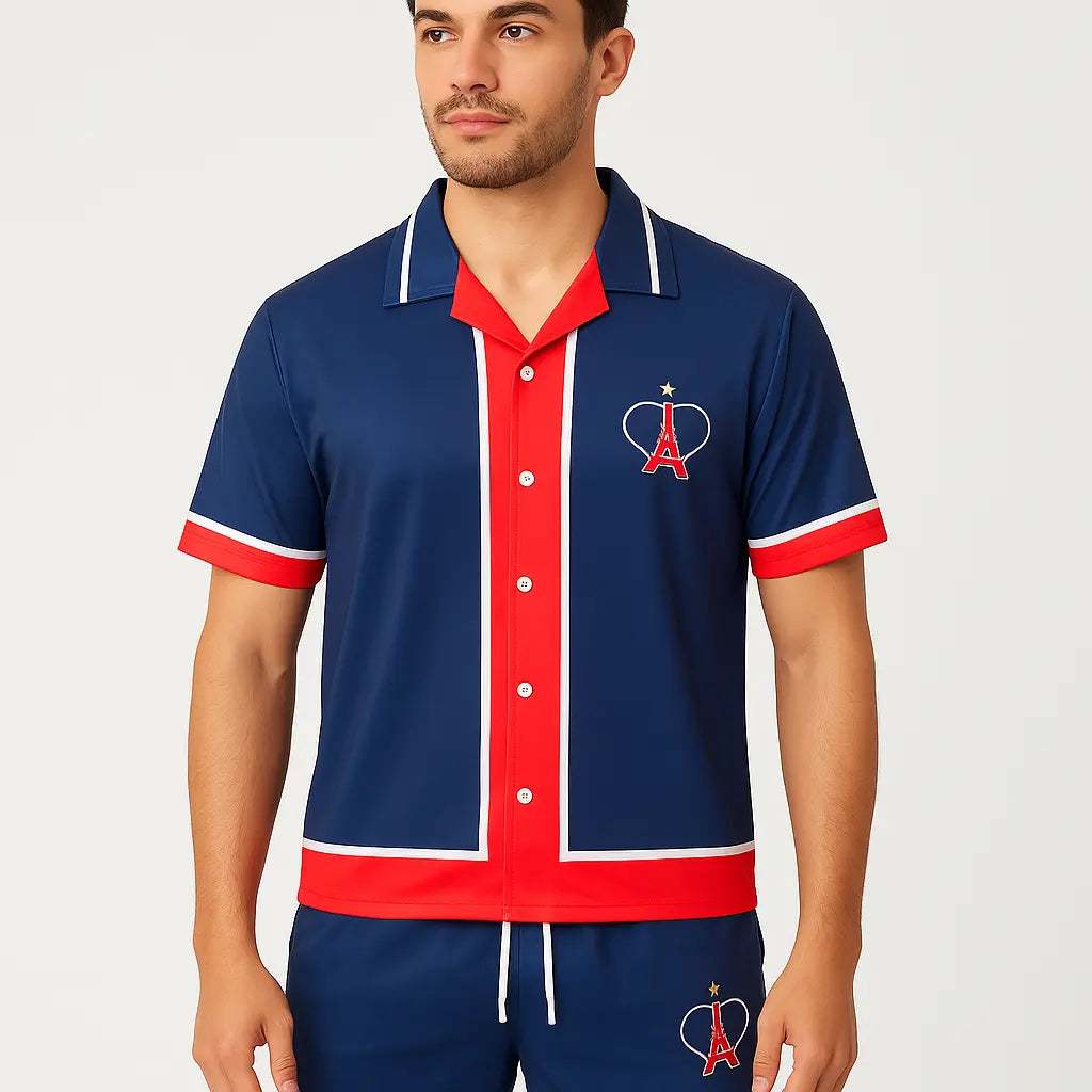 Ensemble chemise et Short Paris Marine - bonhomme