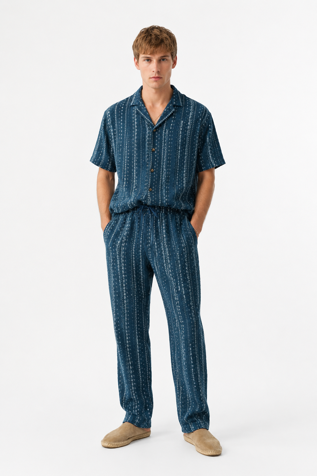 Ensemble Homme Texturé Chemise et Pantalon Assortis