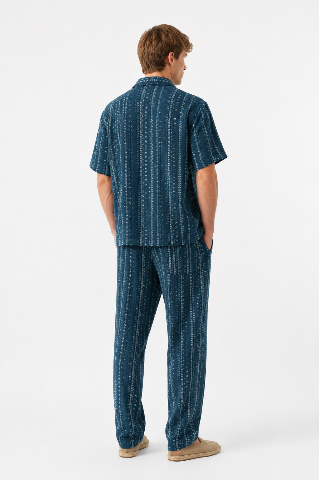 Ensemble Homme Texturé Chemise et Pantalon Assortis