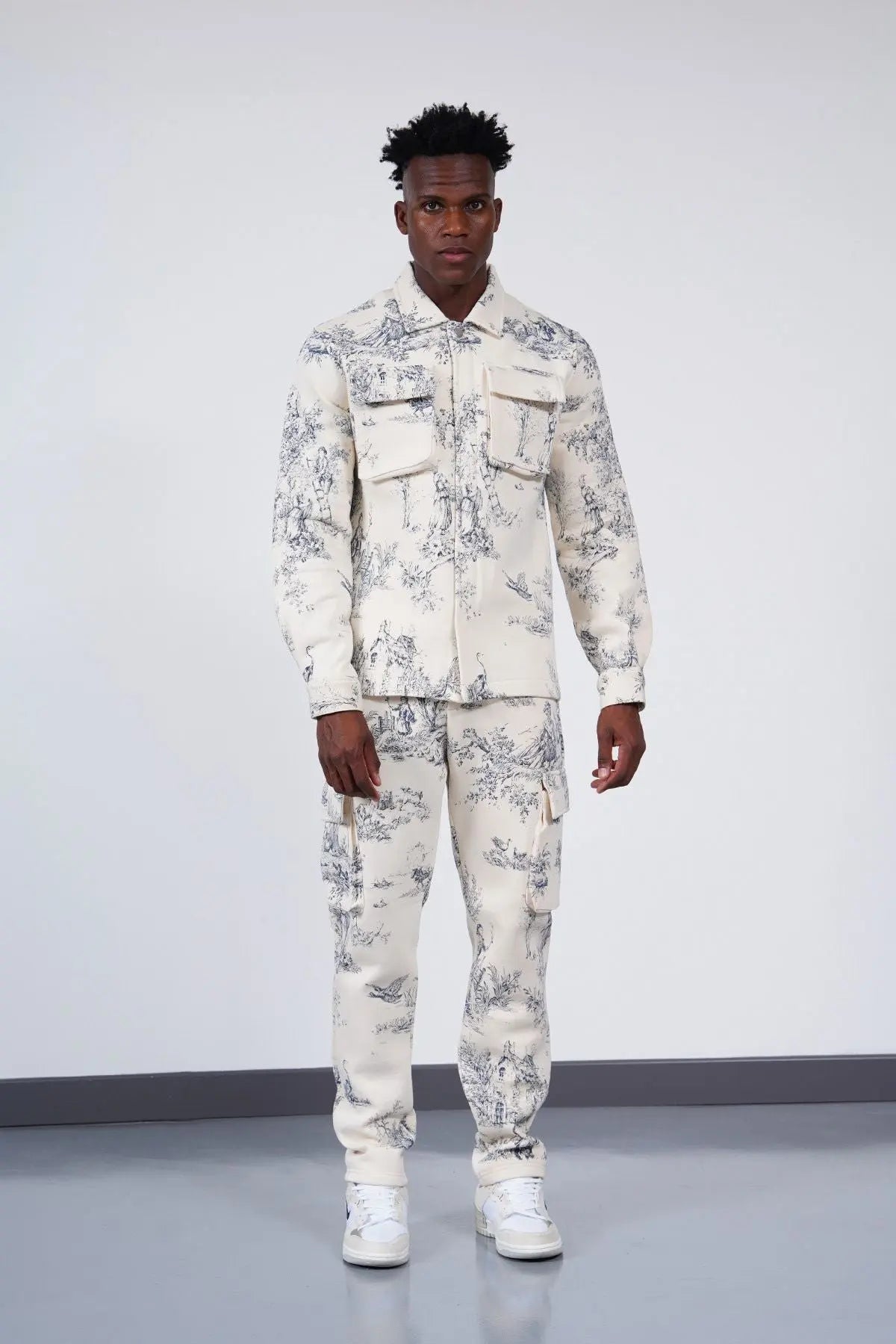 Ensemble jogging toile de jouy beige bonhomme