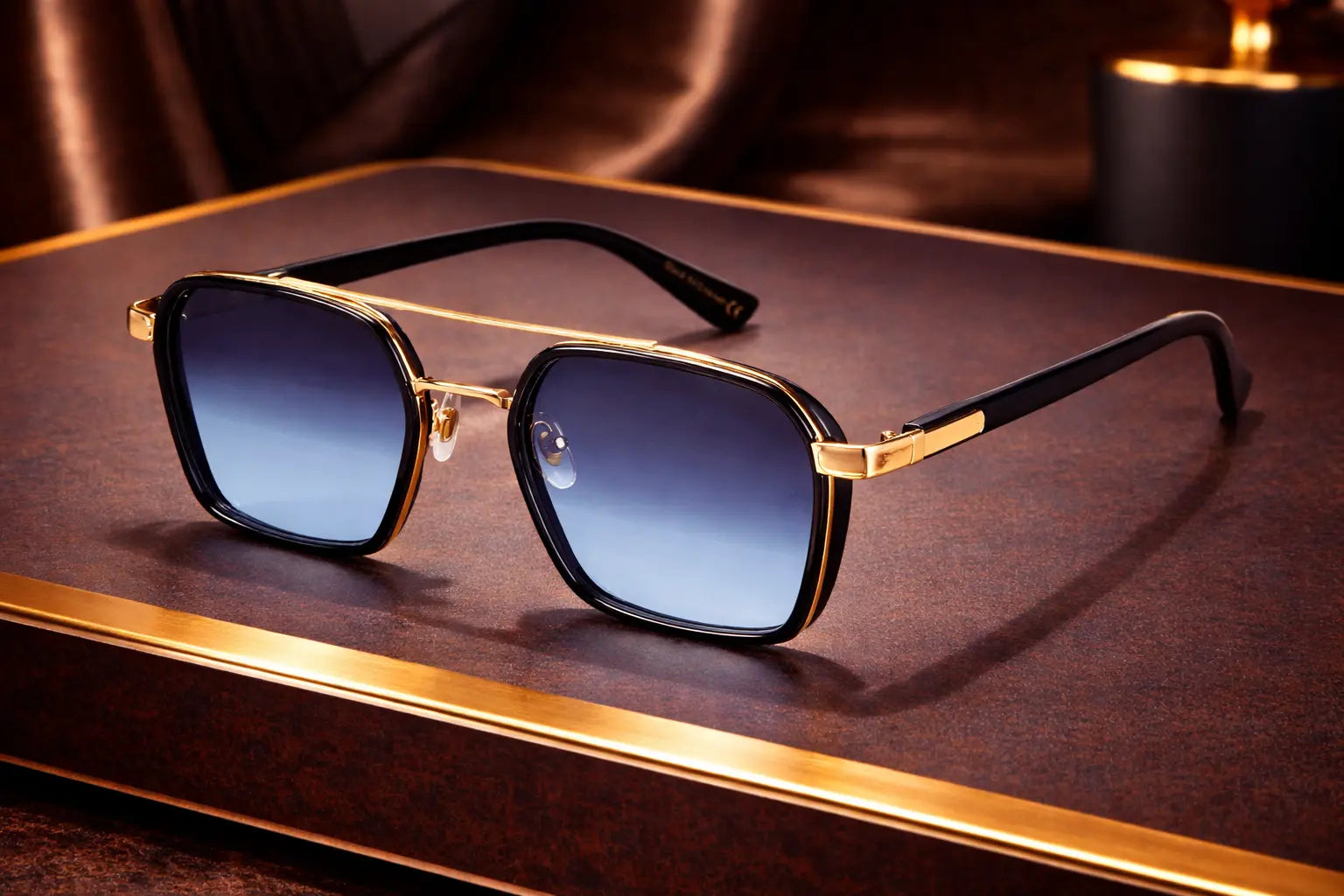 Lunettes de soleil carrées double pont monture mixte bonhommeboutique