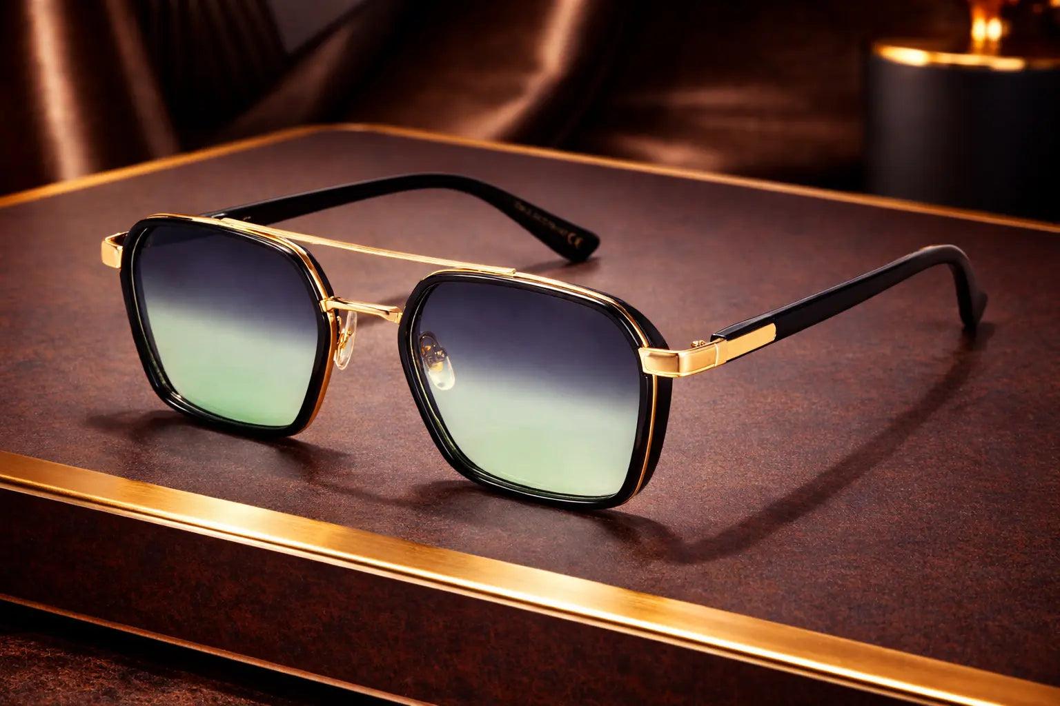 Lunettes de soleil carrées double pont monture mixte bonhommeboutique
