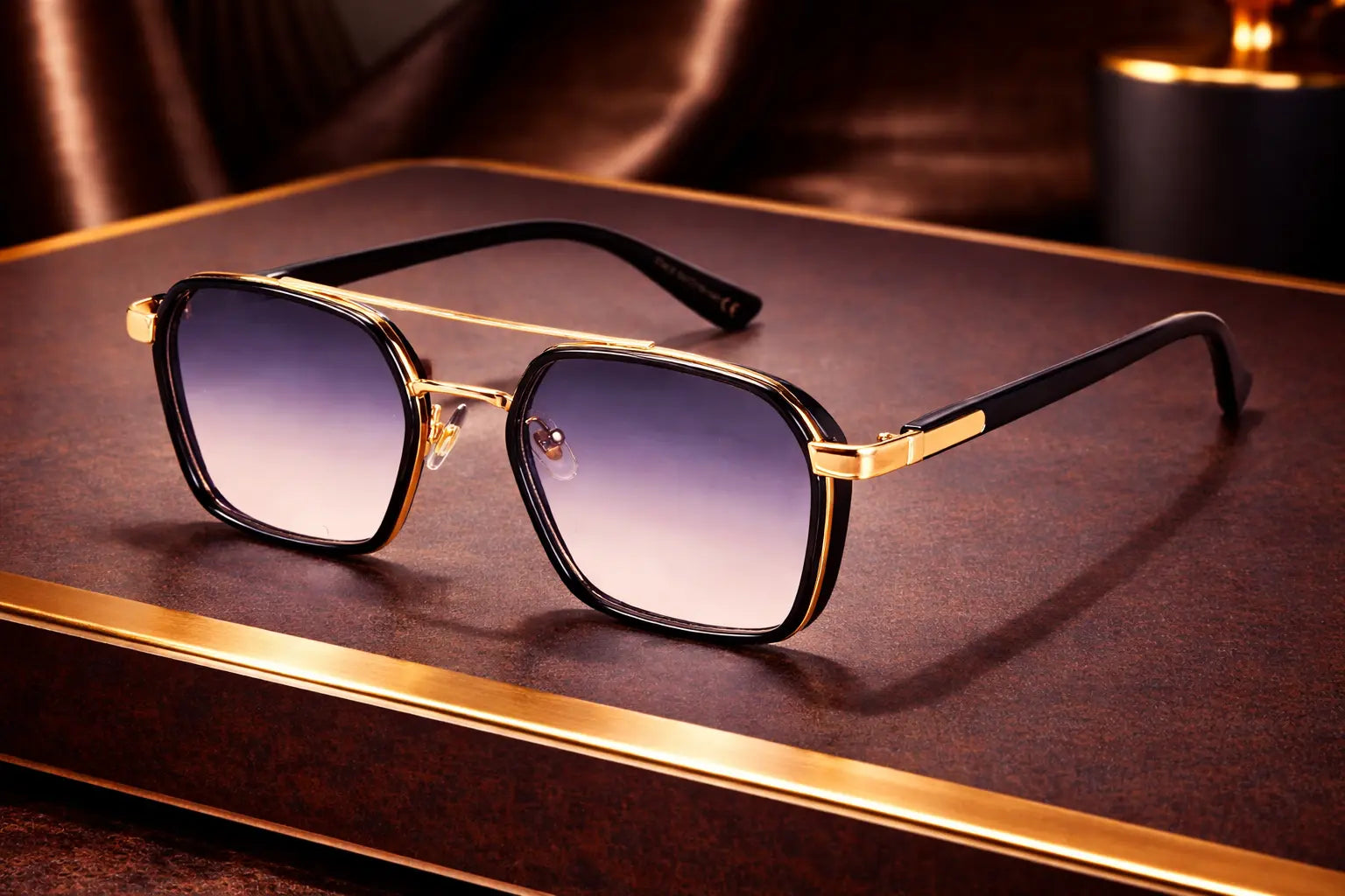 Lunettes de soleil carrées double pont monture mixte bonhommeboutique