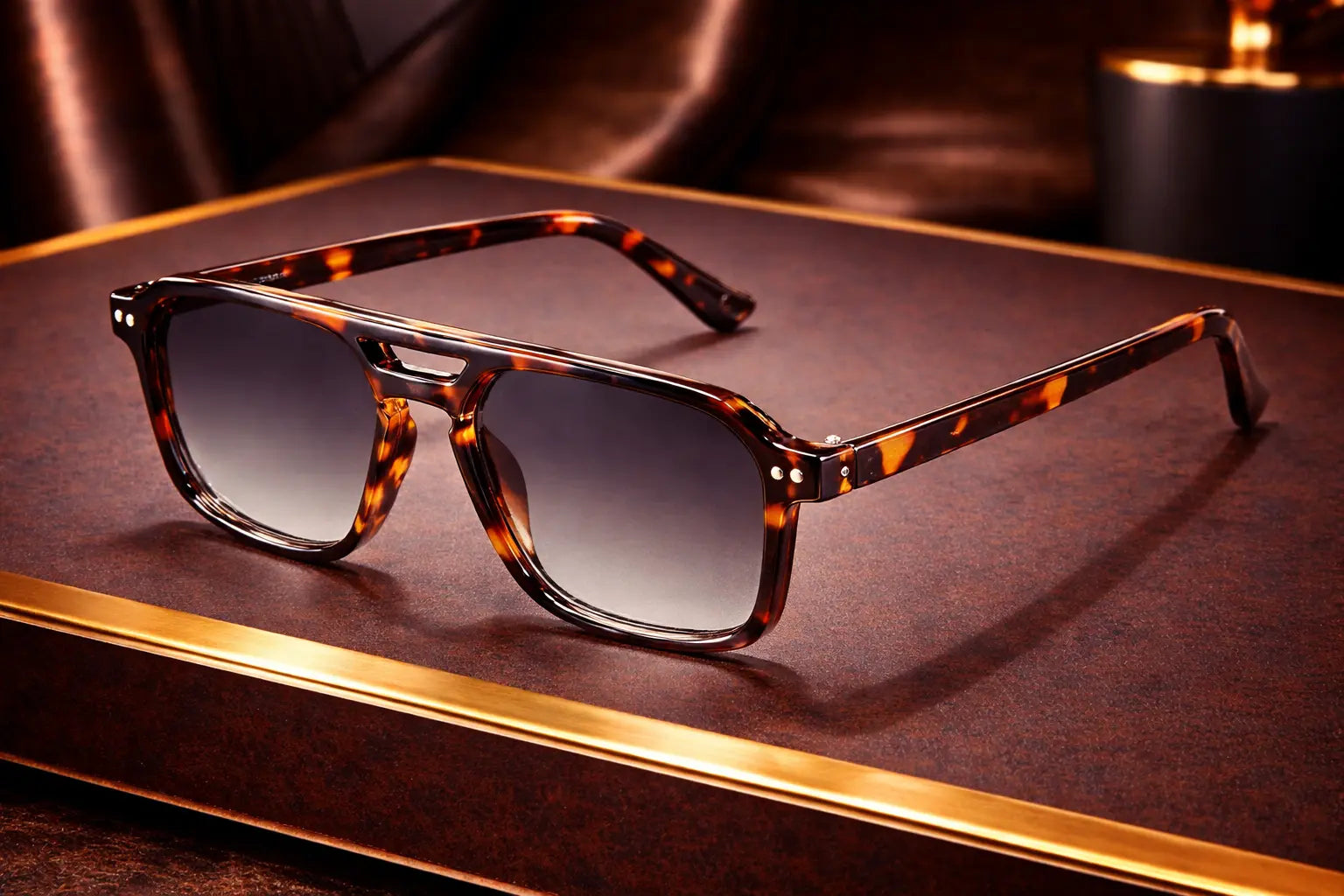 Lunettes de soleil aviateur double pont monture écaille bonhommeboutique