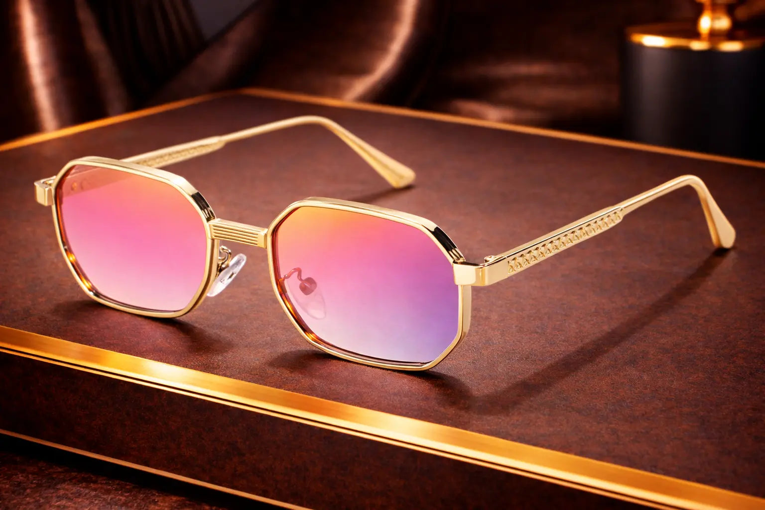 Lunettes de soleil octogonales monture métallique bonhommeboutique