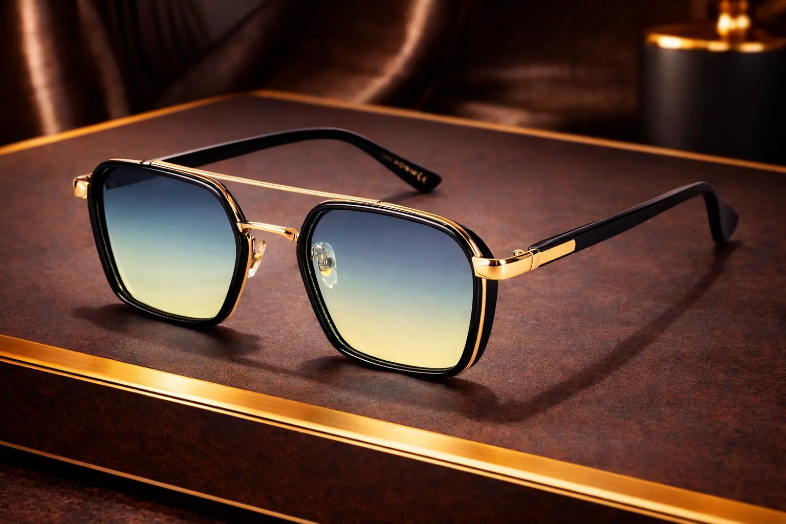 Lunettes de soleil carrées double pont monture mixte bonhommeboutique