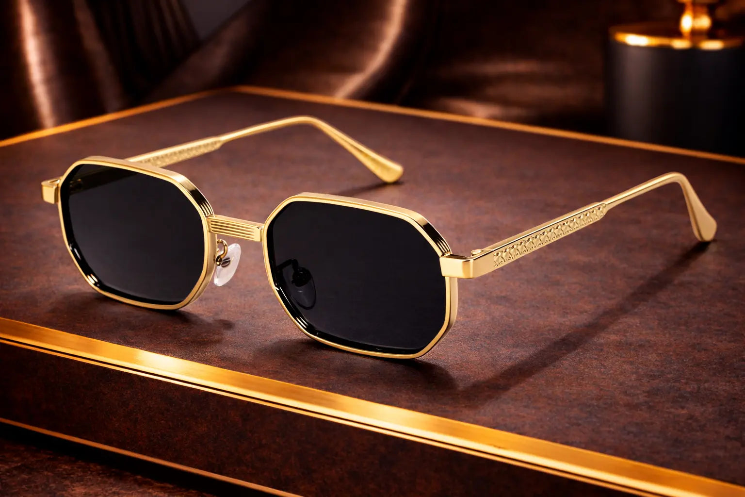 Lunettes de soleil octogonales monture métallique bonhommeboutique