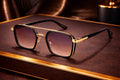 Lunettes de soleil carrées double pont monture mixte bonhommeboutique