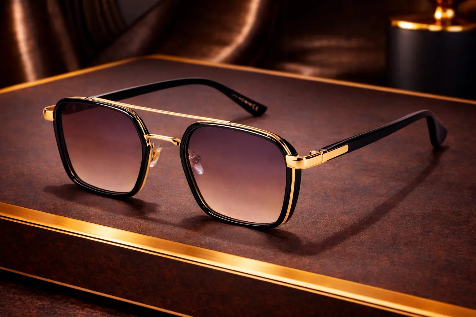 Lunettes de soleil carrées double pont monture mixte bonhommeboutique