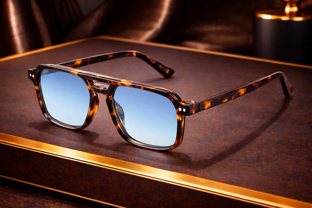 Lunettes de soleil aviateur double pont monture écaille bonhommeboutique