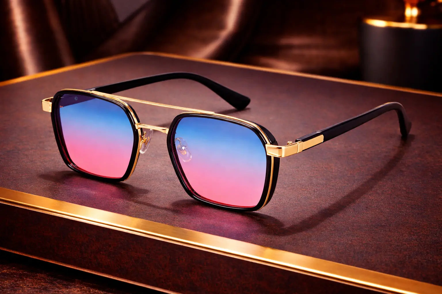 Lunettes de soleil carrées double pont monture mixte bonhommeboutique