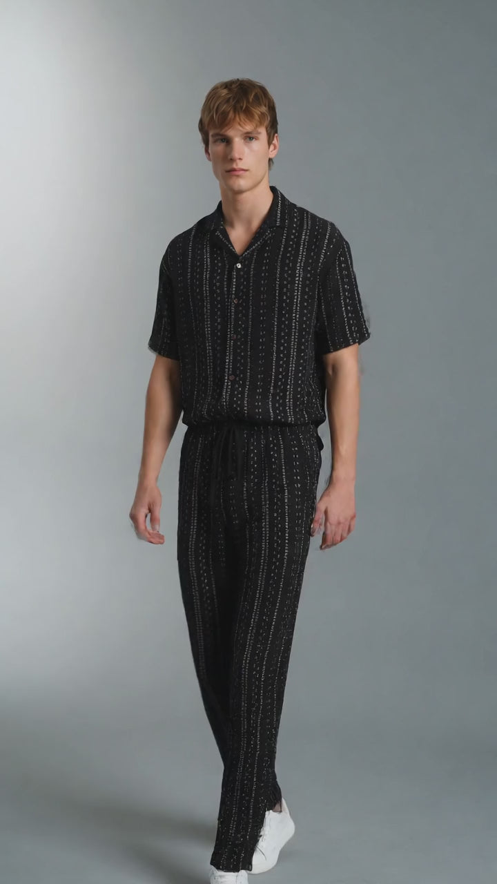 Ensemble Homme Texturé Chemise et Pantalon Assortis