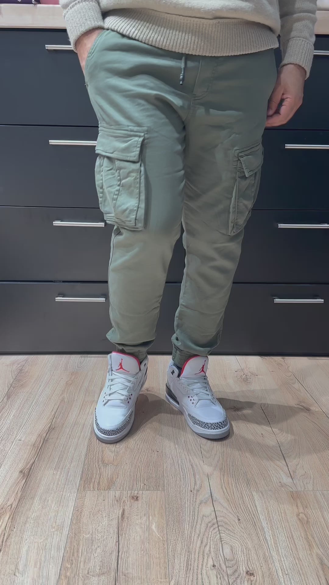 Pantalon Cargo Jogger Kaki