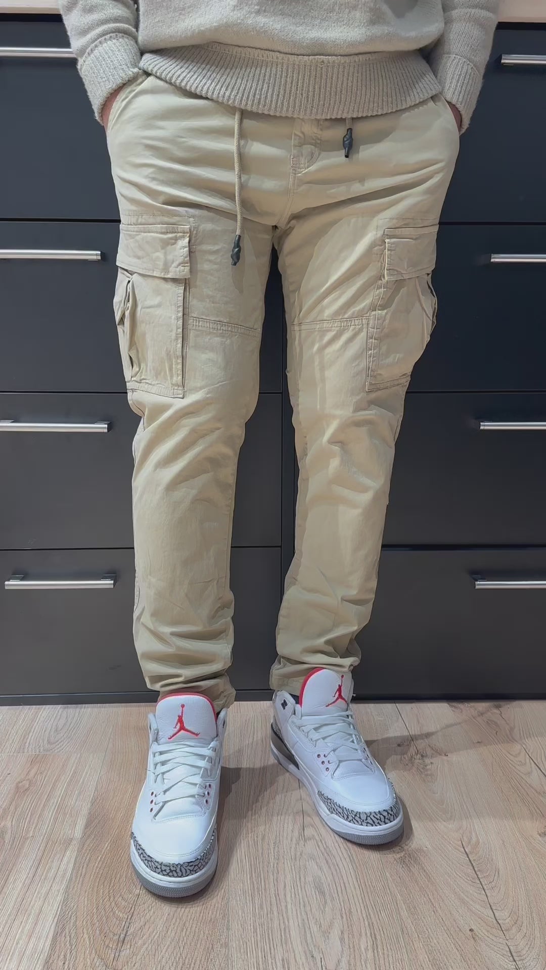 Pantalon Cargo Beige Coupe Slim