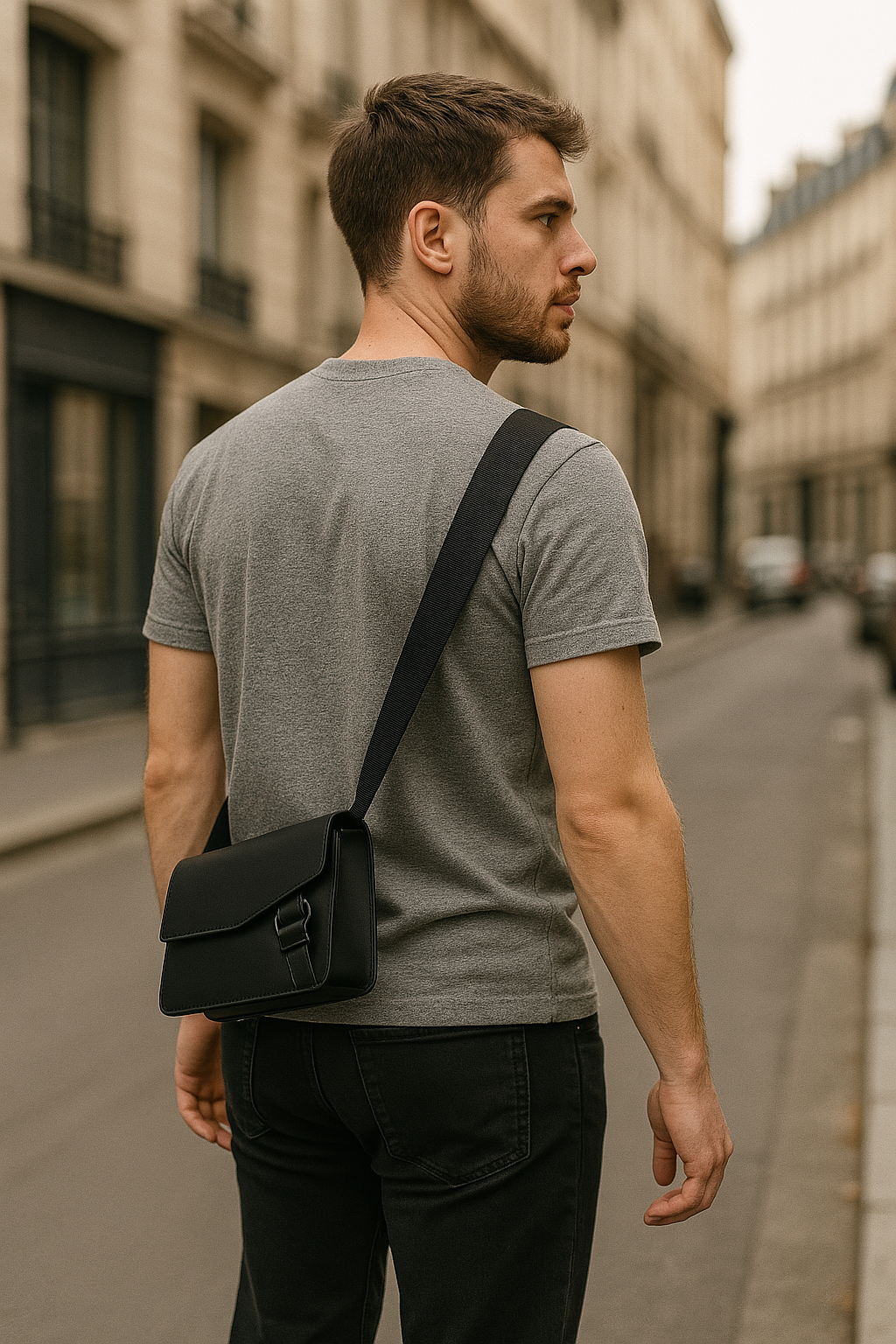 Sacoche Noir Simili Cuir