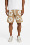 Short Molleton Fleuri Beige Blanc - bonhomme