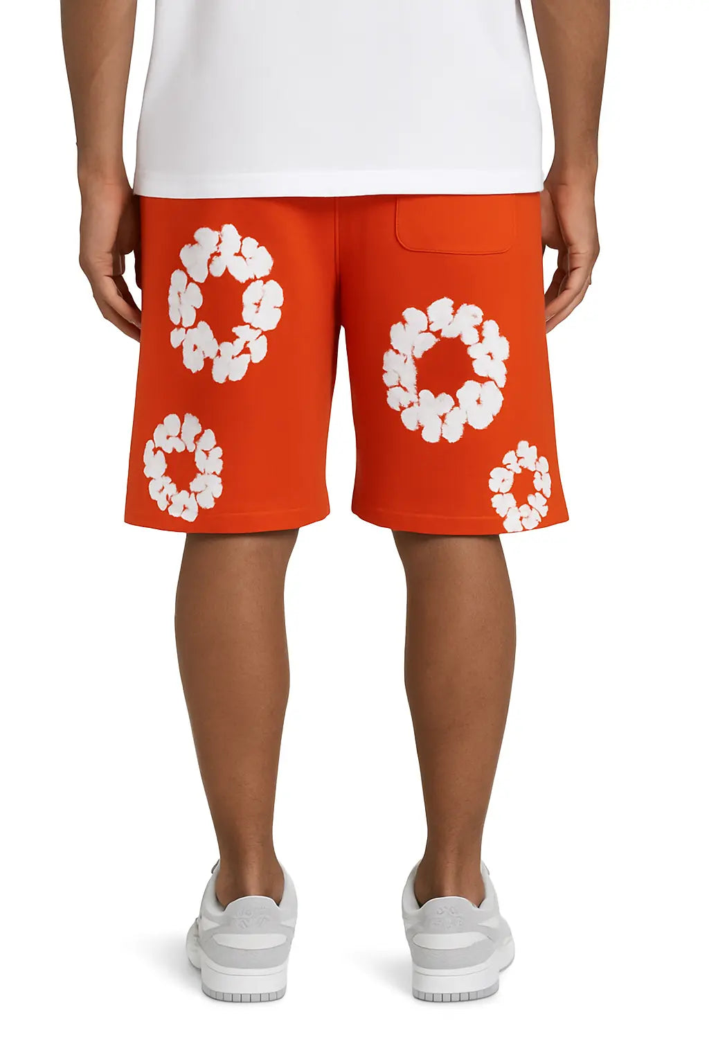 Short Molleton Fleuri Orange Blanc - bonhomme
