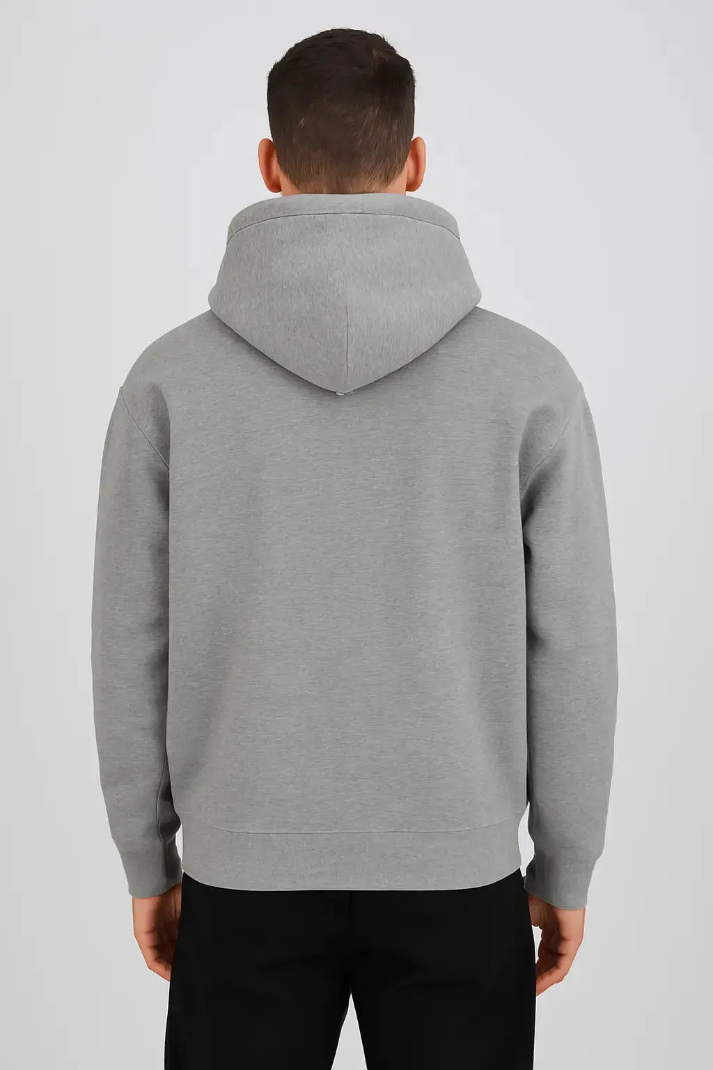 Sweat Coeur à Capuche Gris Coeur Blanc - bonhomme