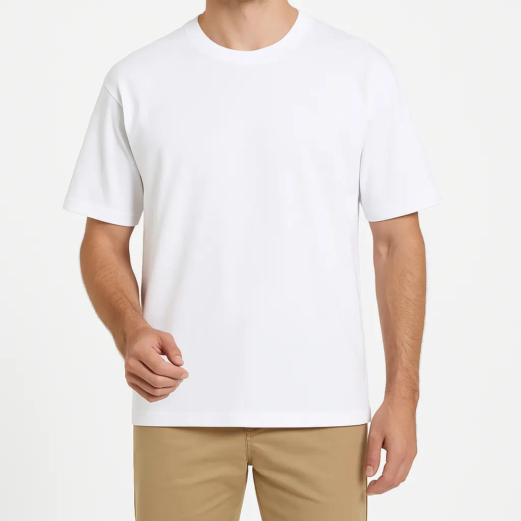 Tee Shirt Blanc col rond bonhomme