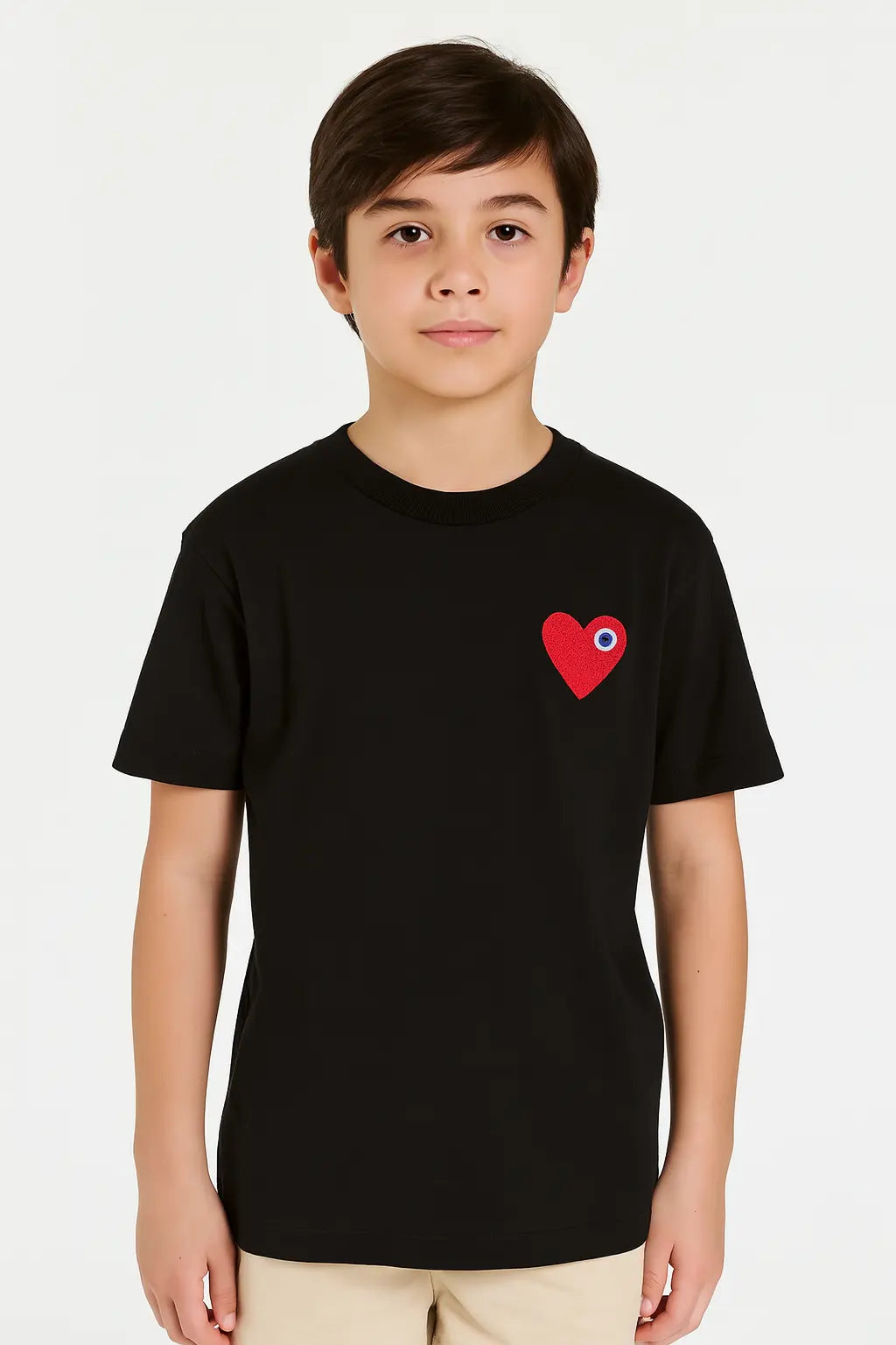 Tee Shirt enfant Cœur Noir rouge - bonhomme