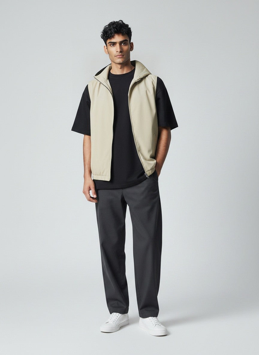 Veste sans manches réversible à capuche